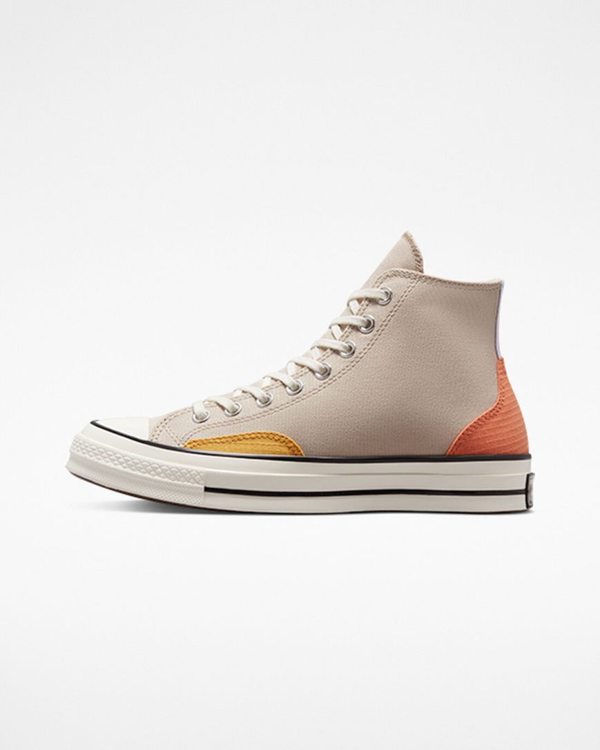 Dámské Boty Vysoké Converse Chuck 70 Color Block Béžový Zelene Oranžové | CZ TFGQ06